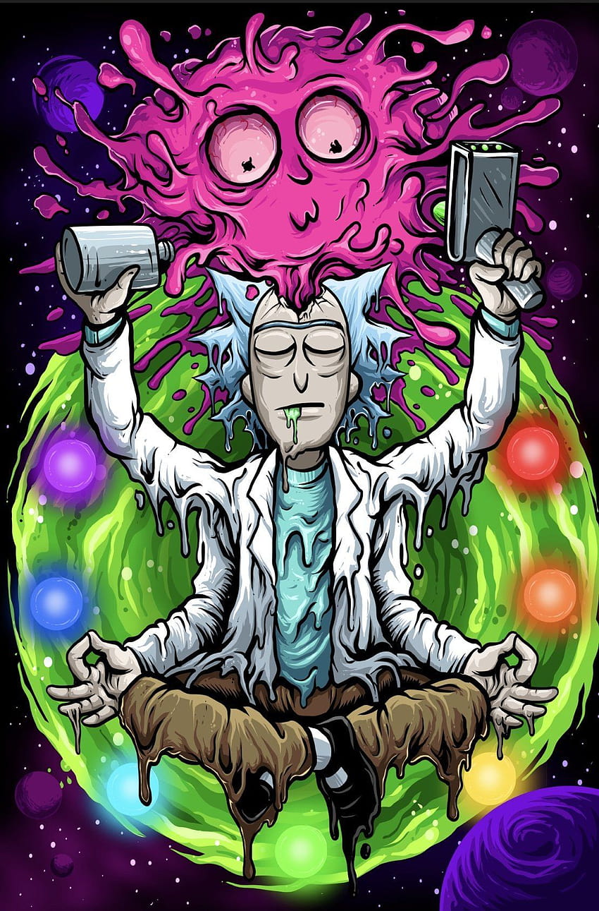 Rick And Morty Meditation HD phone wallpaper