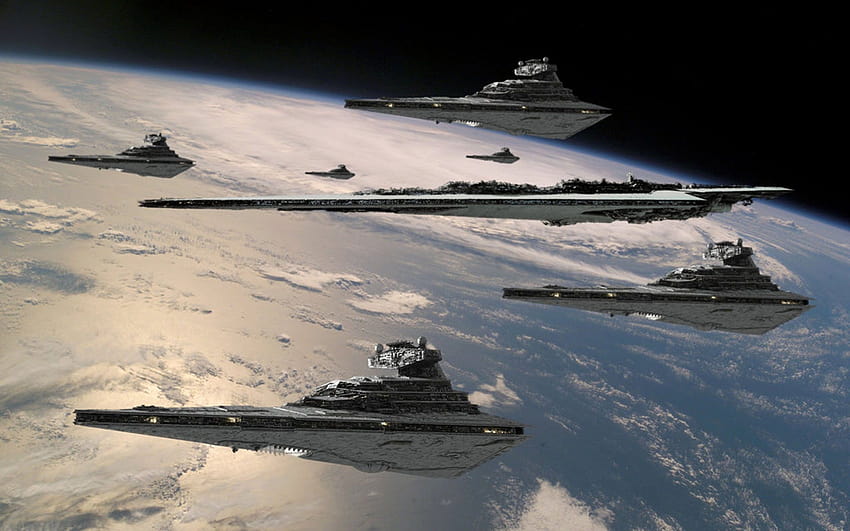 Flota Imperial Star Destroyer con The Executor, nave imperial de Star Wars fondo de pantalla