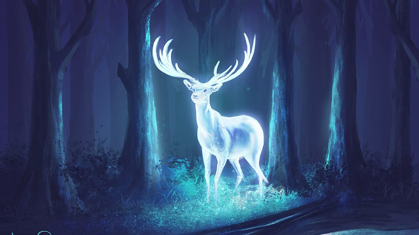 Deer Fantasy Artwork, deer pc HD wallpaper