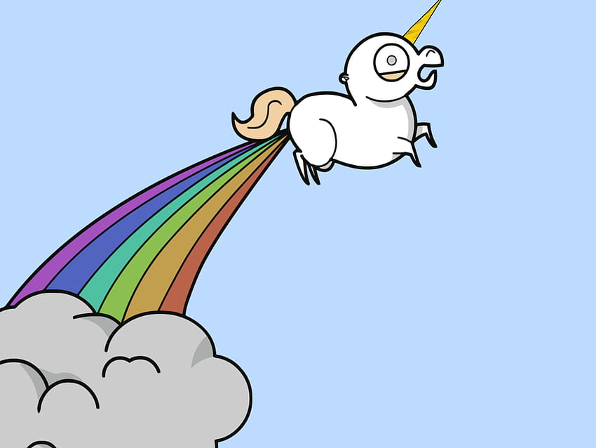 Now you know where rainbows come from..., my unicorn farts rainbows all over your day HD wallpaper