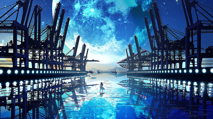 Anime, Scenery, Landscape, Moon, 3840x2160, anime landscape HD wallpaper |  Pxfuel