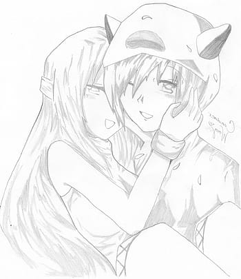 anime kiss sketch - Buscar con Google  Anime couple kiss, Couple sketch,  Cute anime couples