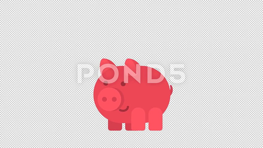 Piggy bank runs, stops and continues running. Alpha channel. Stock, piggy alpha HD wallpaper