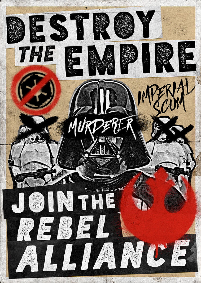 Cómo crear un póster de propaganda de Star Wars grungy en lúpulo, propaganda de fondo de pantalla del teléfono