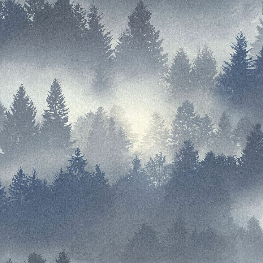 Blue Barbara Becker Misty Forest, temperate forest HD phone wallpaper