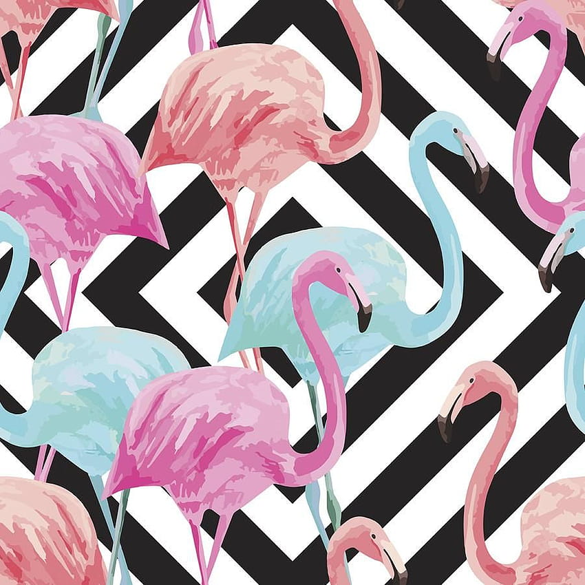 Flamingos over Diamonds, easter flamingos HD phone wallpaper