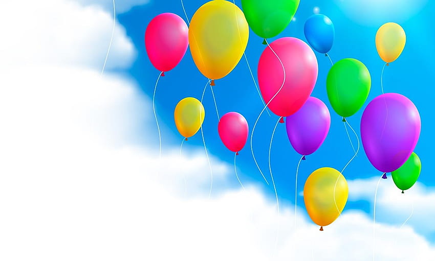 Toy balloon Sky Clouds, party balloons HD wallpaper