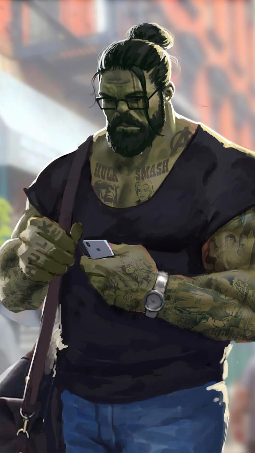 Profesor Hulk Man Bun fondo de pantalla del teléfono