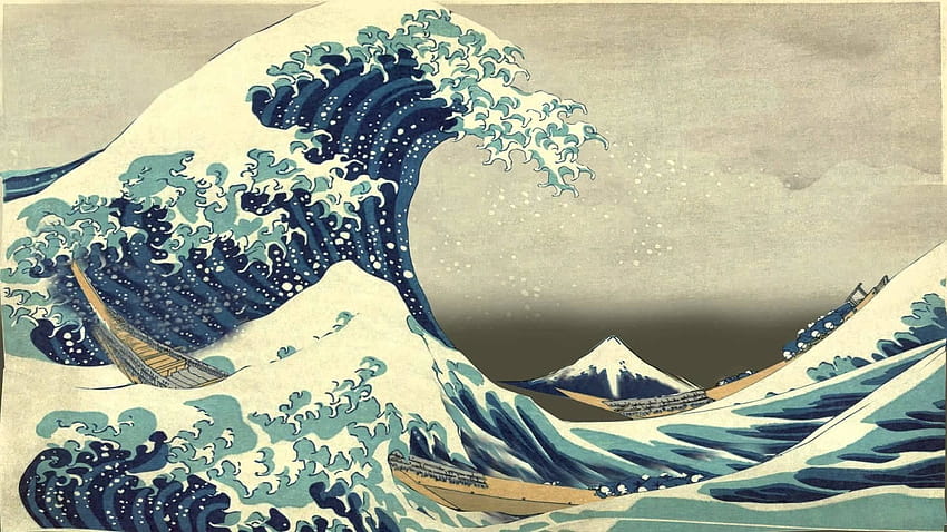 La gran ola de Kanagawa fondo de pantalla