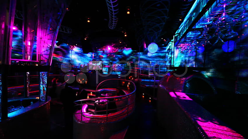 People in nightclub with bright LED illumination on walls ~ Video, night club HD wallpaper