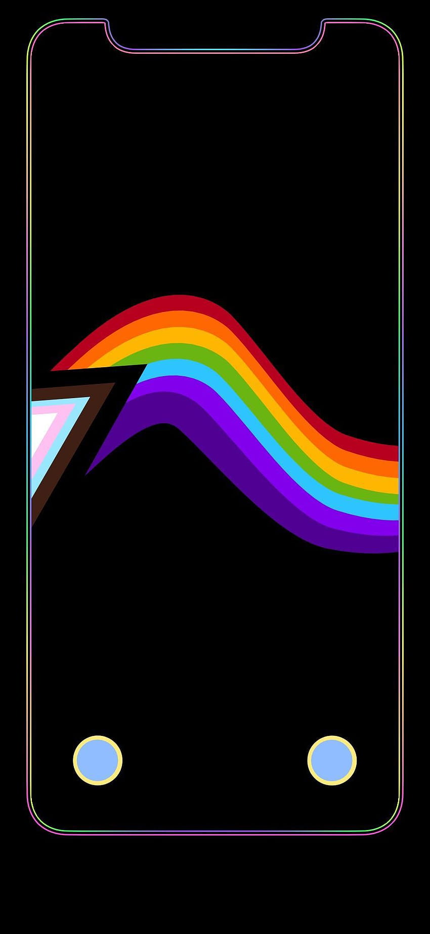 LGBTQ+ Pride Flag w/ border by @heyeased HD phone wallpaper | Pxfuel