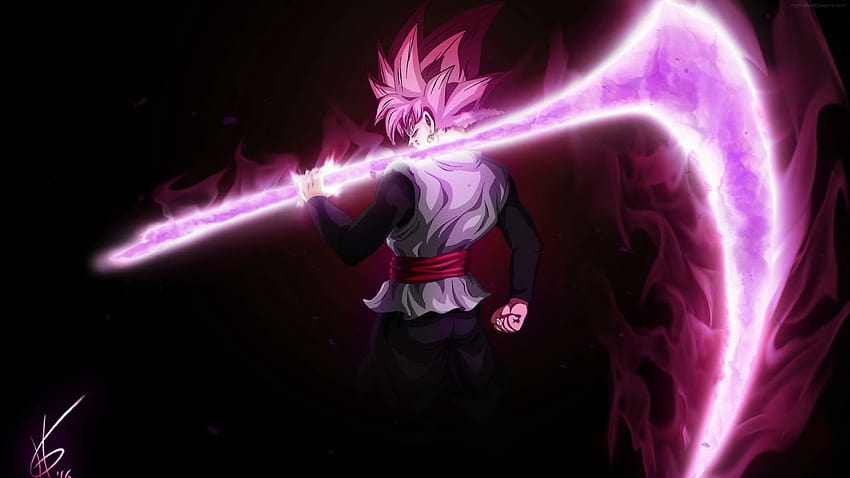 Goku negro sobre perro, goku negro ssj rosa fondo de pantalla