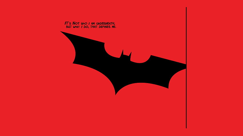 Batman beginnt, beliebte Zitate, minimal, rot, minimal rot HD-Hintergrundbild