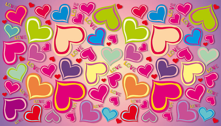 : illustration, love, heart, text, pattern, circle, Toy, pink, ART, design, font 7000x4000, love pattern HD wallpaper
