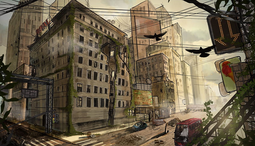 ArtStation, dystopian city HD wallpaper
