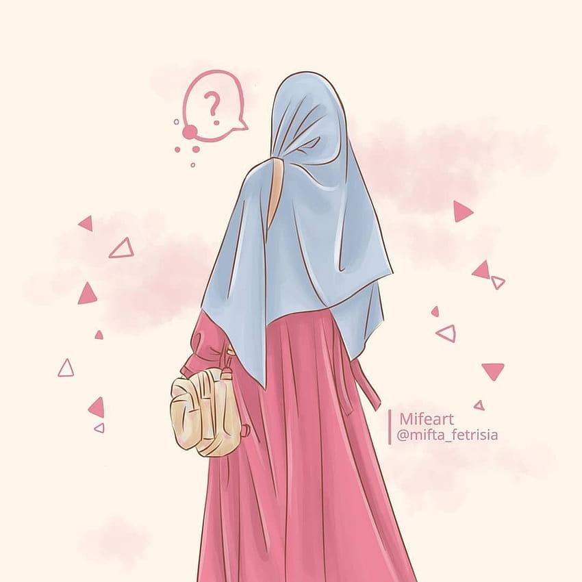 Islamic Quotes , Hijabi Girl, Girl Hija b, kartun muslimah wallpaper ponsel HD