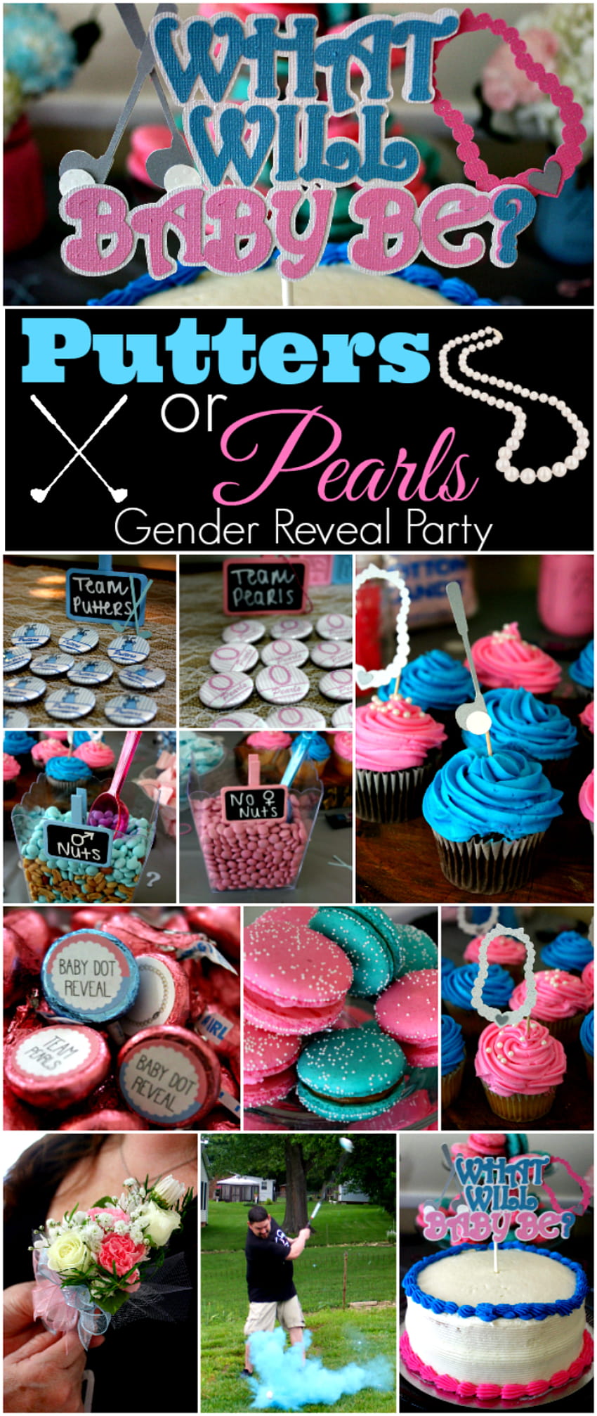 Putters or Pearls Gender Reveal Party HD phone wallpaper