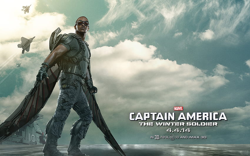 Anthony Mackie jako The Falcon – Captain America: The Winter Soldier, Sam Wilson Tapeta HD