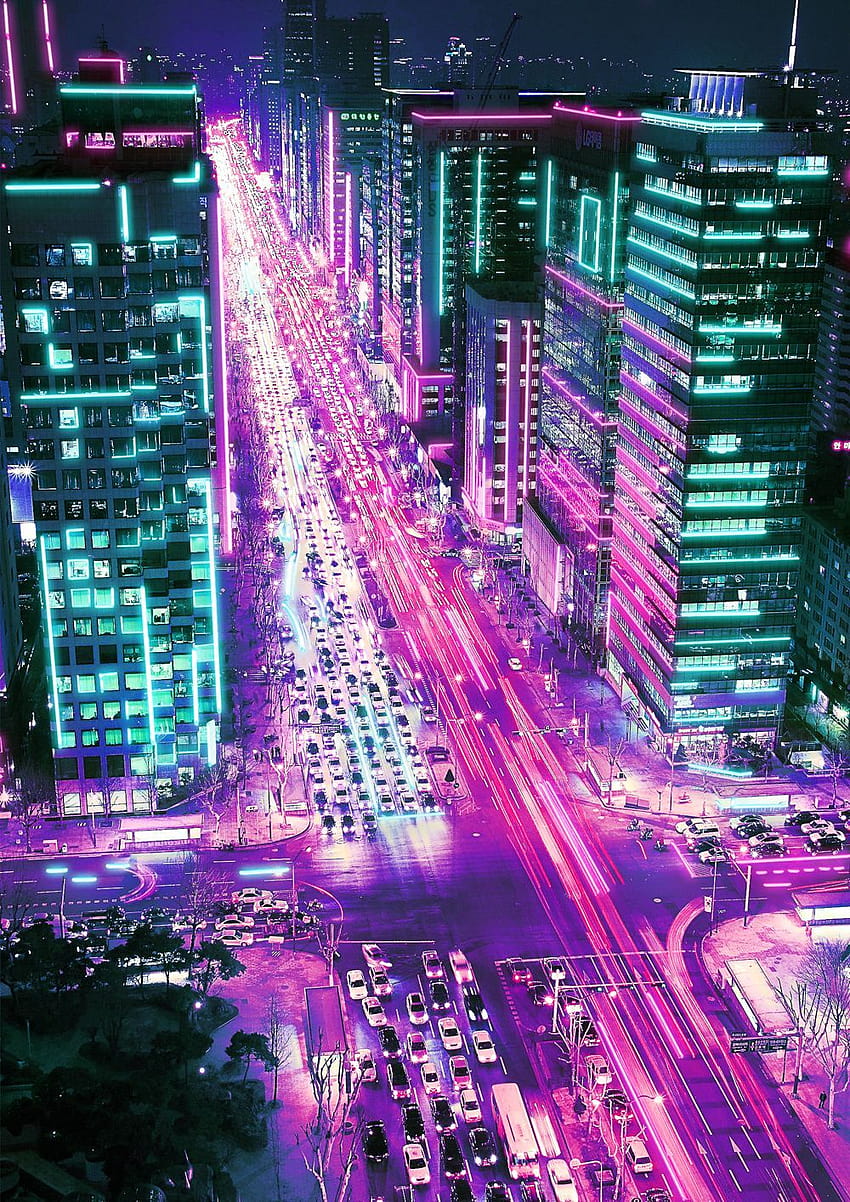 Fondo de pantalla de la ciudad por Ashley Arballo en Fondos De, aesthetic  neon city HD phone wallpaper | Pxfuel