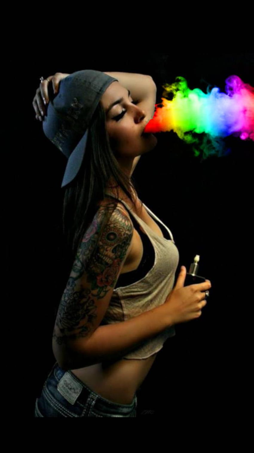 Vape girl โดย MaQbiK สาวสูบไอ วอลล์เปเปอร์โทรศัพท์ HD