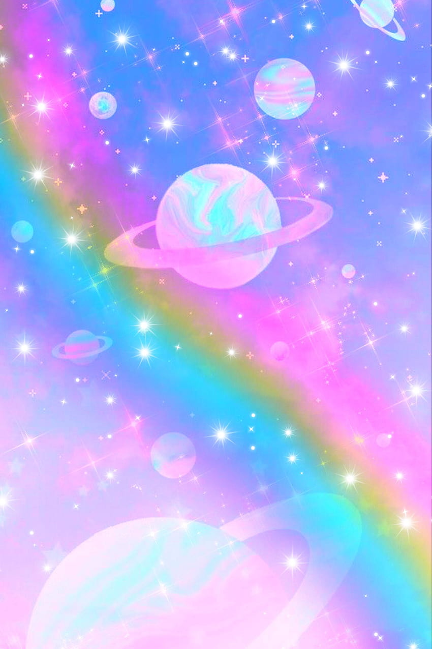 glitter, rainbow space HD phone wallpaper