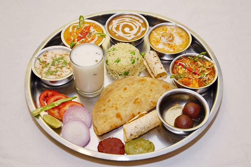 Most Delecious Punjabi Food Thali HD wallpaper