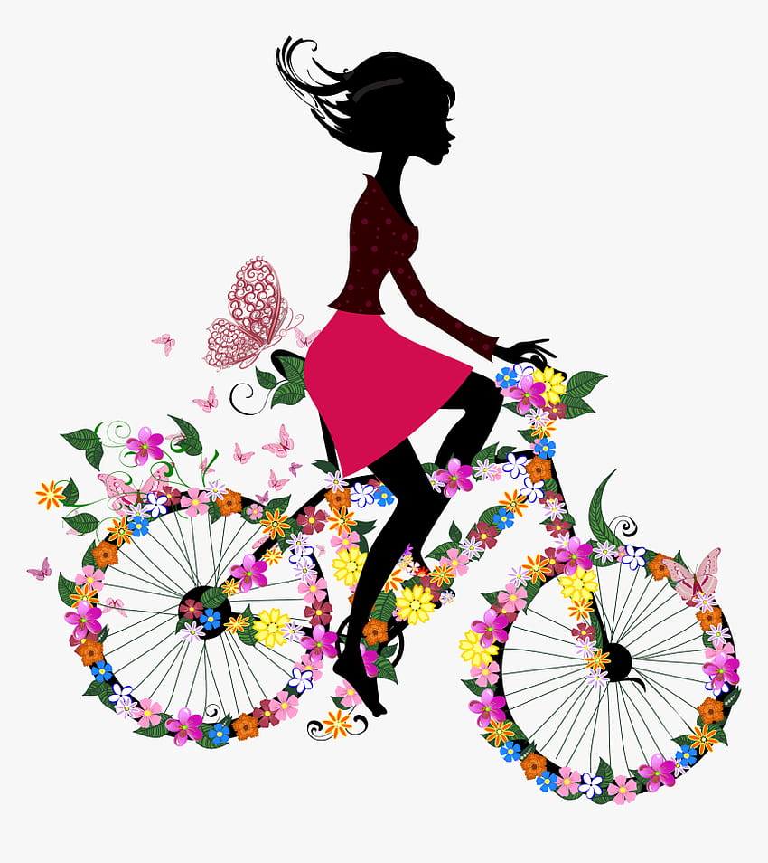 Rowerowa jazda na rowerze Kobieta, dziewczyna jedzie na rowerze Tapeta na telefon HD