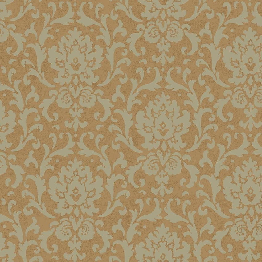 York Wallcoverings 6912 Graystone Estate Vintage Damask , Bronze Pearl Metallic/Deep Bisque, 1900s HD phone wallpaper