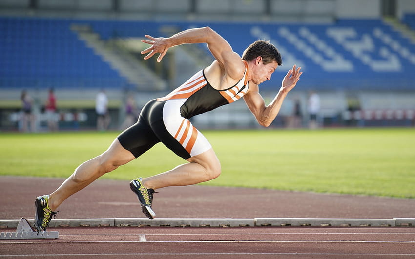 Sprinter game athlete running man, man running HD wallpaper