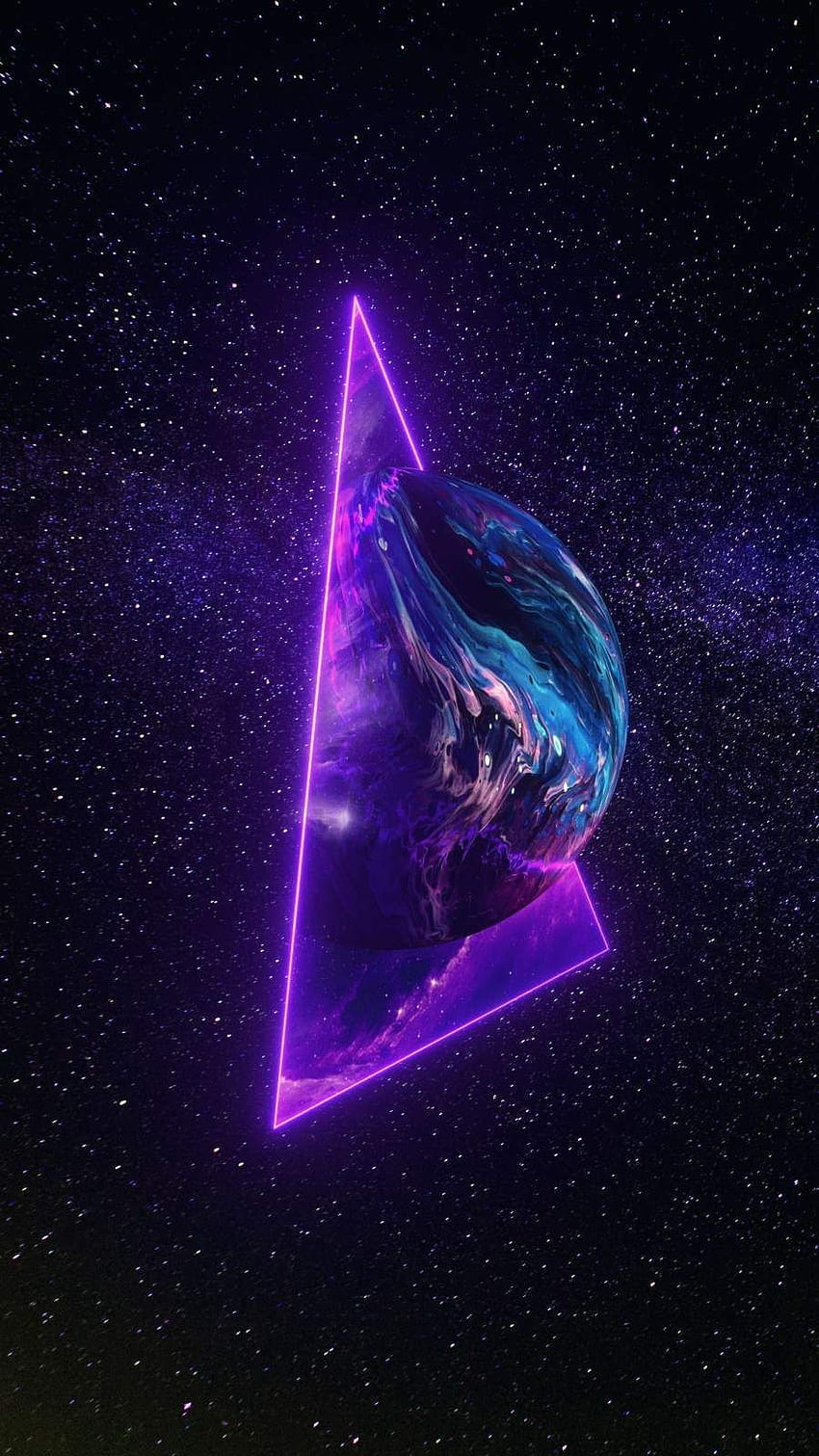 Triangular Neon Space http:// album/triangular HD тапет за телефон