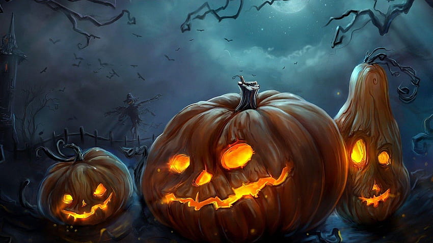 Horror lights happy halloween pumpkins colors, halloween lights HD ...