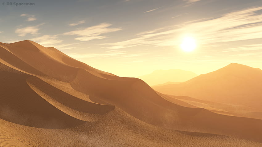 4 Пустинен пейзаж, аниме пустиня HD тапет