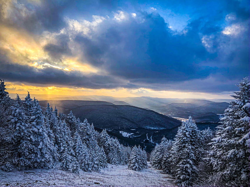 Snowshoe, West Virginia ao pôr do sol [2048x1536] [OC] : r/EarthPorn, inverno da Virgínia papel de parede HD