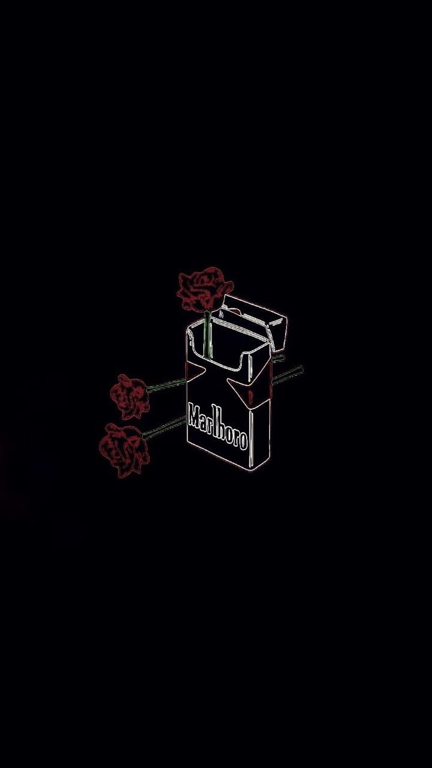 black malboro rose cigarettes HD phone wallpaper