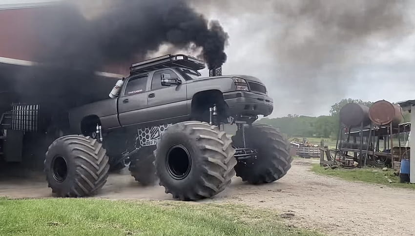 Whistlin' Diesel „Monster Max” Diesel truck toczy węgiel jak nikt inny Tapeta HD