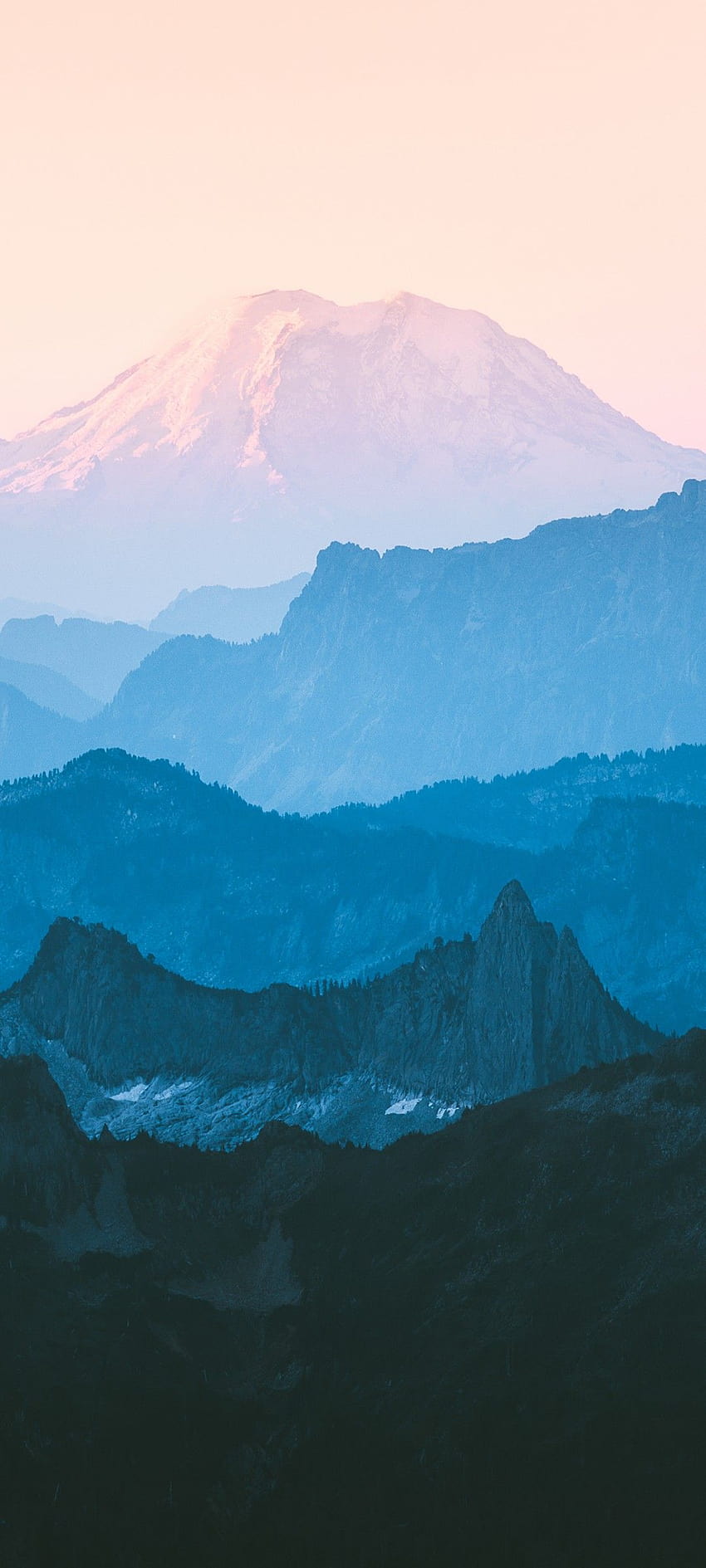 Cascade Range , Mountain range, Foggy, Morning, Layers, Nature HD phone wallpaper