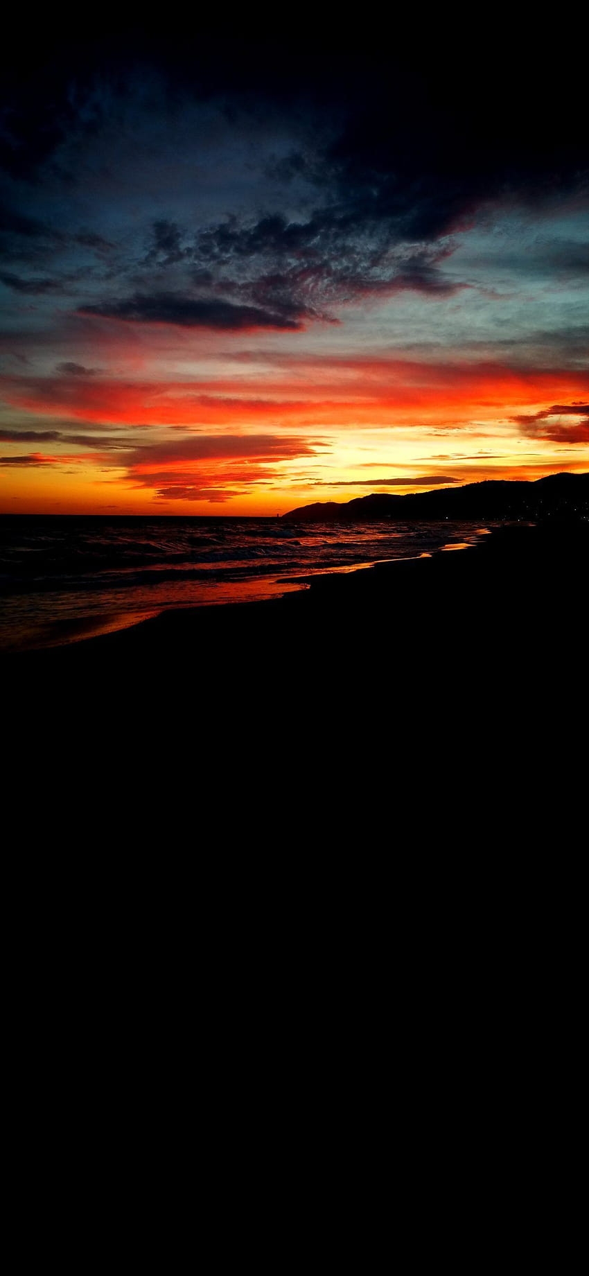 Seashore At Sunset en 2020, puesta de sol amoled fondo de pantalla del teléfono