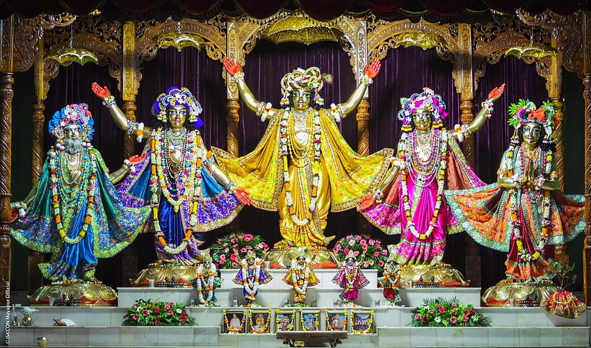 Sri Sri Panchtatva Bhagwan ISKCON Mayapur Dham. Sfondo HD
