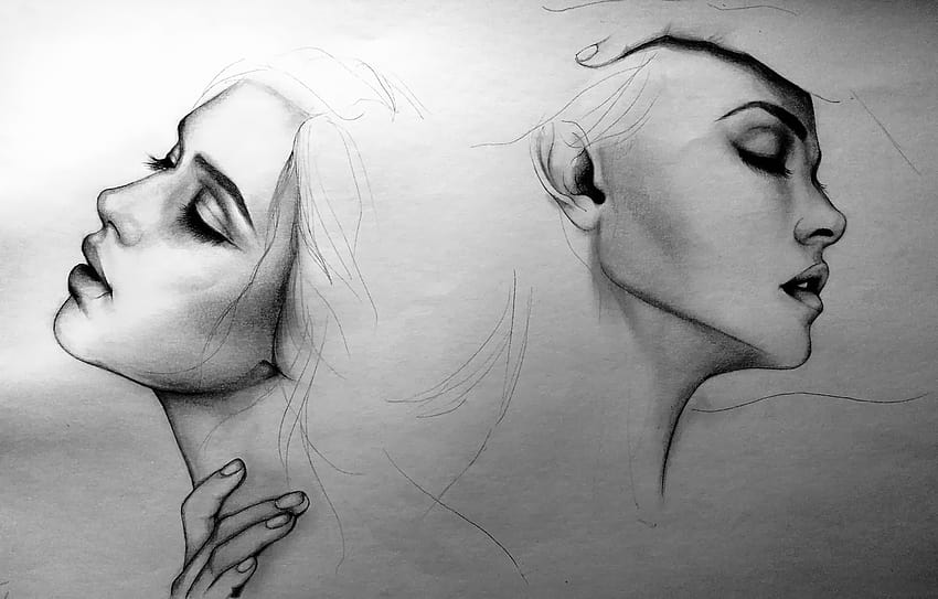 Pencil Sketch posted by Christopher Walker, women face sketch HD wallpaper