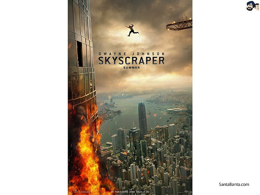 Hollywood action/adventure, Skyscraper starring Dwayne Johnson, skyscraper movie HD wallpaper