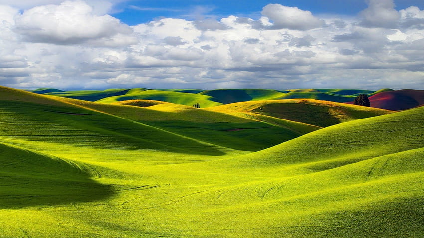 7 Green Hills, beautiful hills HD wallpaper