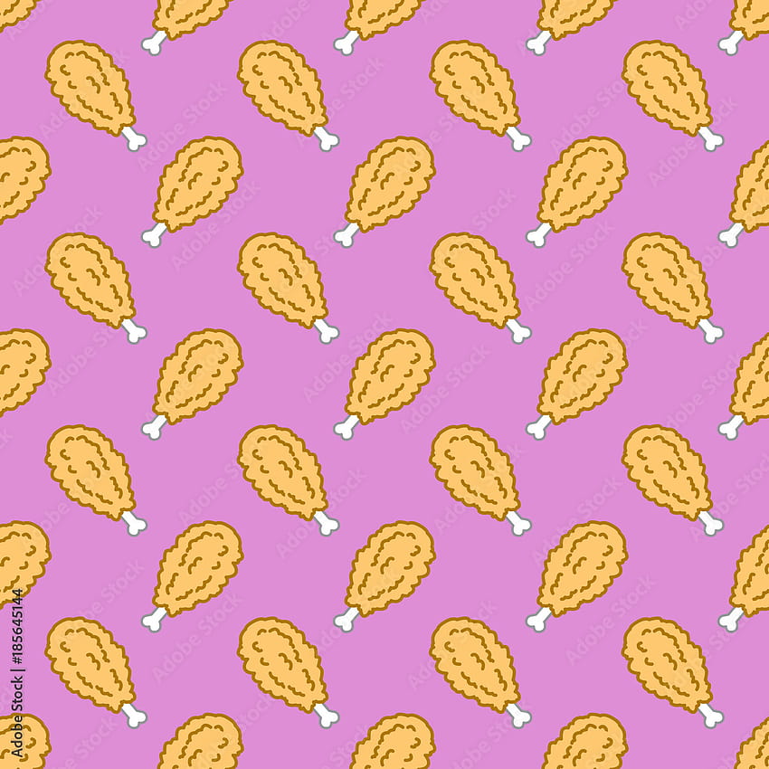 Fire chicken nugget food Seamless Pattern doodle vector isolated backgrounds Stock Vector, cartoon nugget HD phone wallpaper