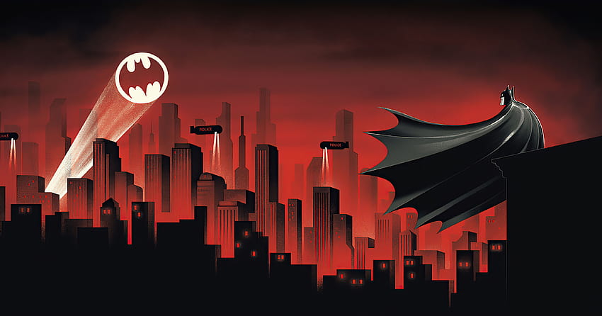 2048x2048 Batman La série animée Red World Ipad Air, arrière-plans et Fond d'écran HD