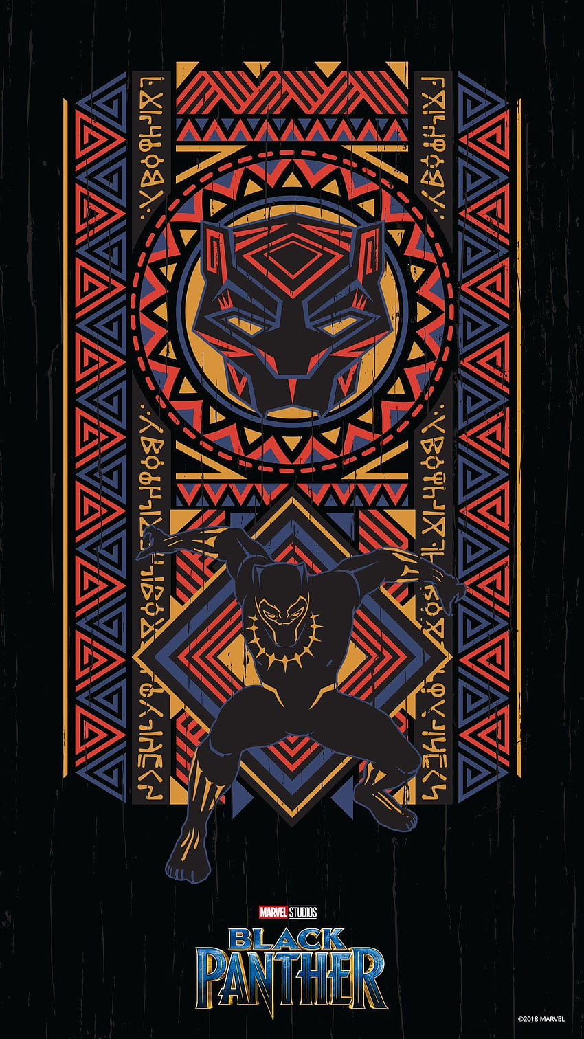 Black Panther Mobile, Panther-Design mit schwarzem Hintergrund HD-Handy-Hintergrundbild