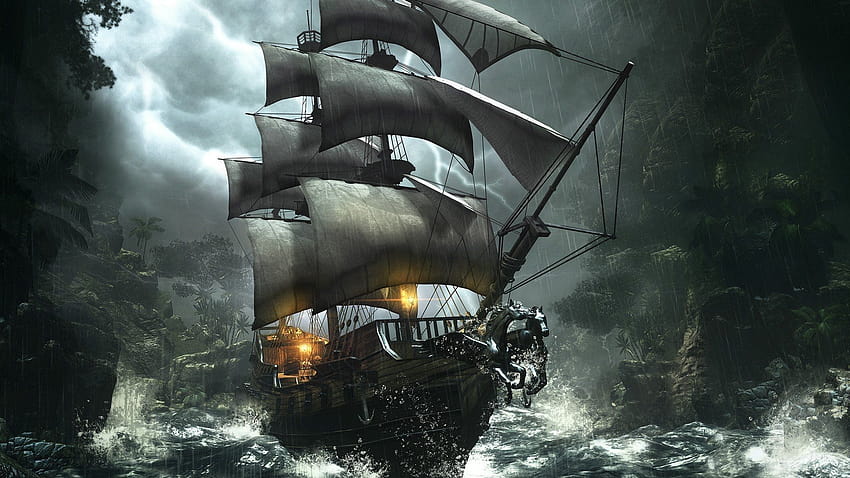 The Black Pearl Ship HD wallpaper