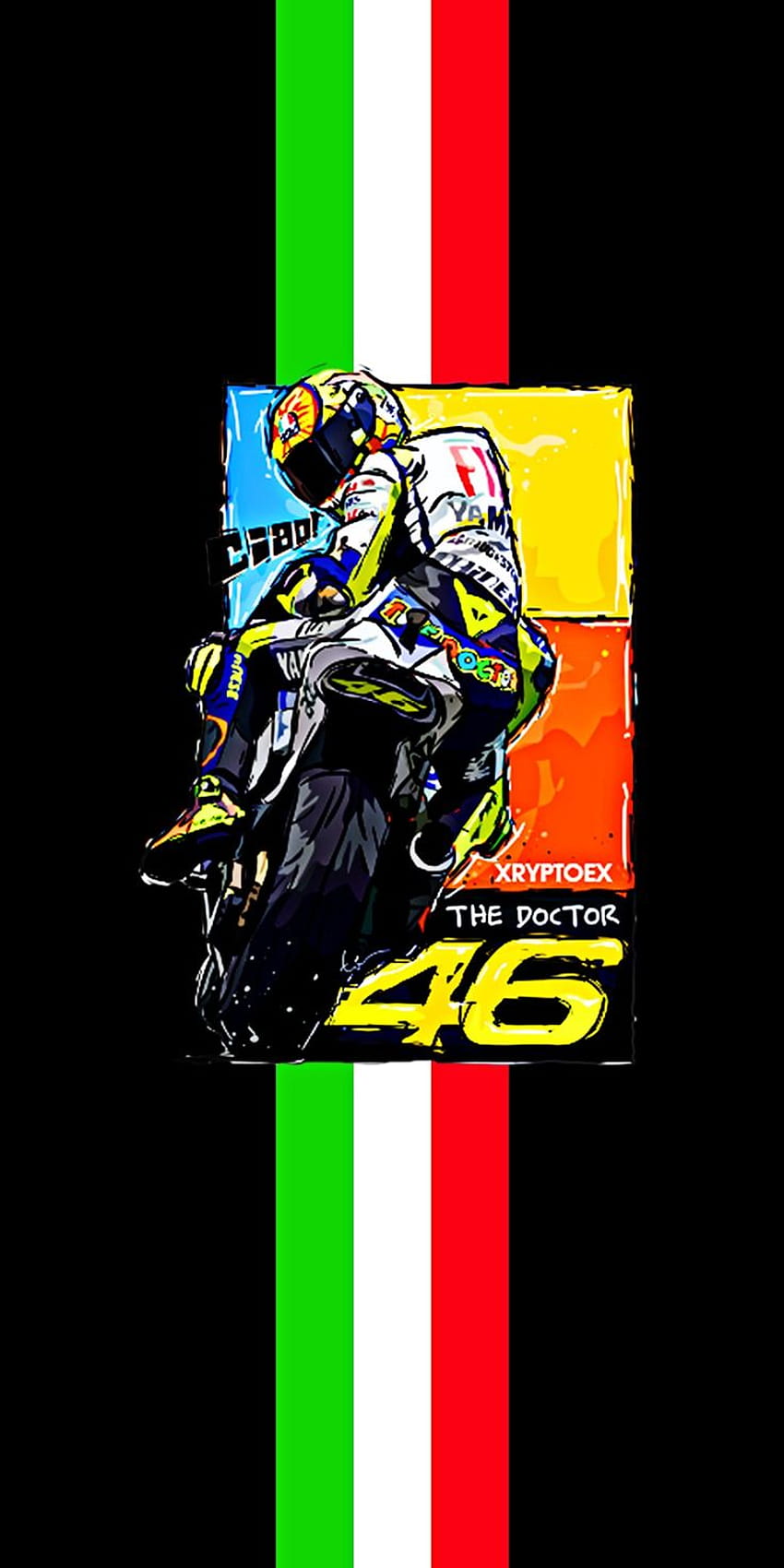 Valentino Rossi 46 w 2021 roku, motogp animowany iPhone Tapeta na telefon HD