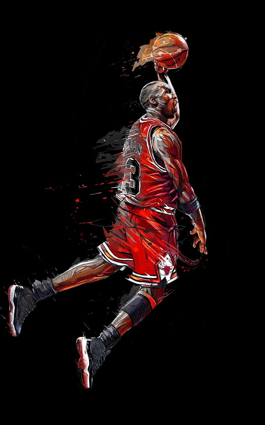1200x1920 Michael Jordan, koszykówka, grafika dla Asus Transformer, Asus Nexus 7, Amazon Kindle Fire 8.9 Tapeta na telefon HD