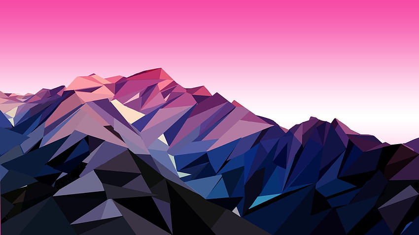 Montaña geométrica, polígono invierno. fondo de pantalla