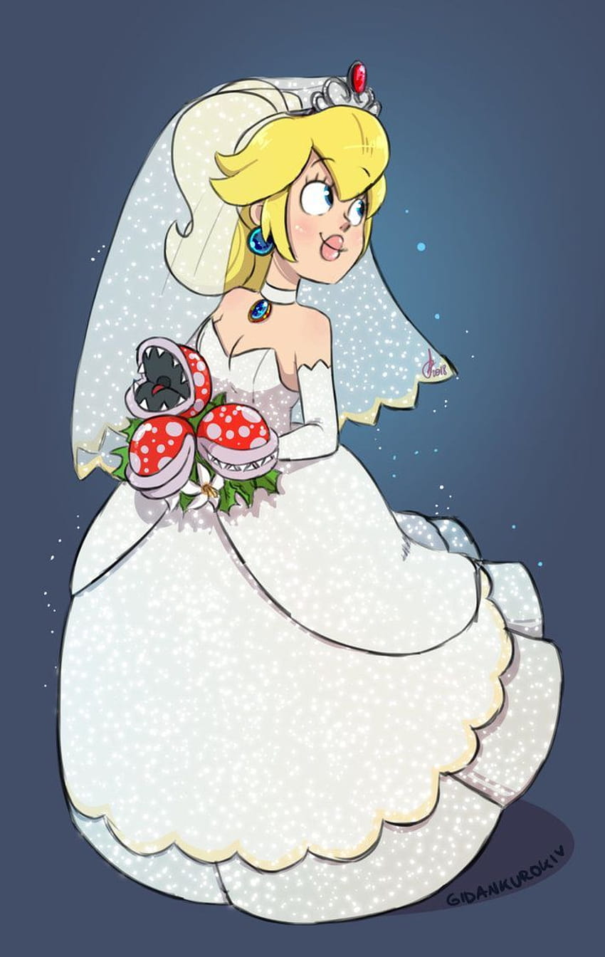 Peach In A Wedding Dress By Gidan, Mario And Peach Wedding Hd Phone  Wallpaper | Pxfuel