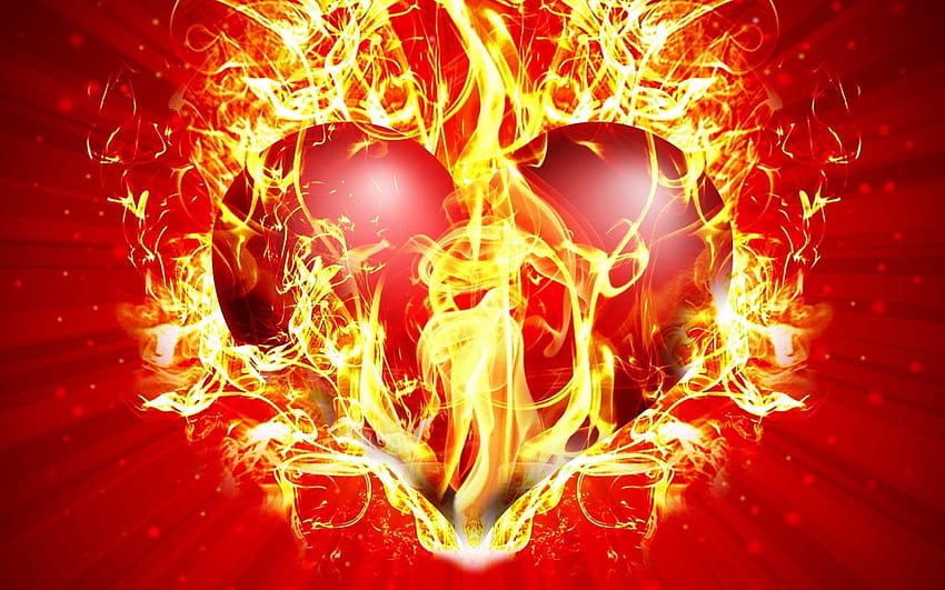 Heart on Fire HD wallpaper